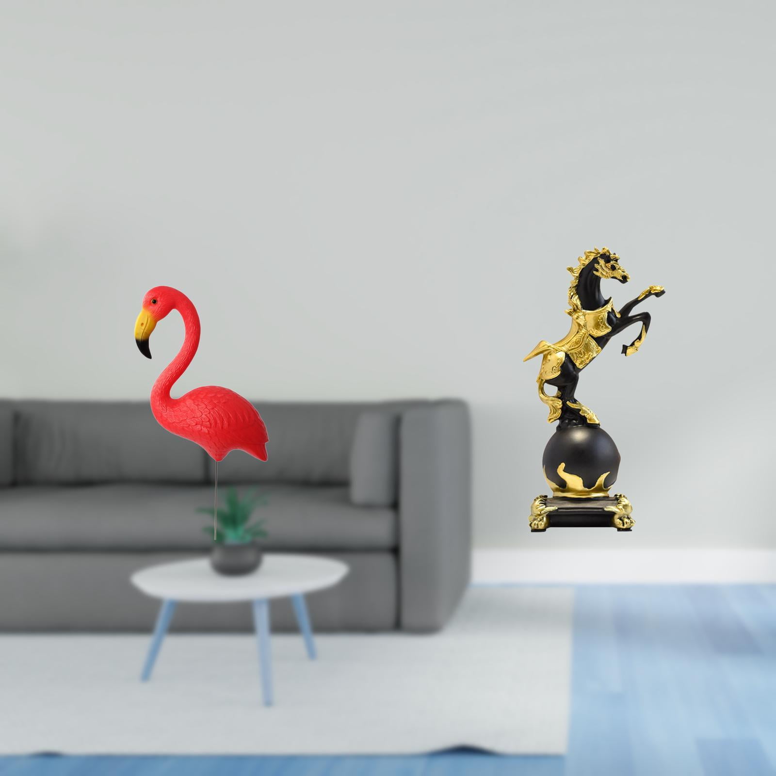 simhoa Flamingo Horse Garden Sculpture Figurine Ornament for Holiday Spring Modern Tabletop Centerpiece Yard Art Animal Statue for Bedroom Living Room