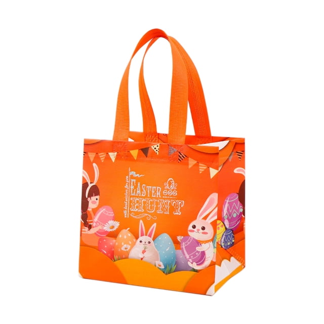 Bolsos de Regalo Reutilizables con Manijas, Bolso de Mano No Tejido de Pascua Bolso de Regalo Reutilizable de Compras de Huevo de Pascua 20x20x15cm / 7.87x7.87x5.9In, Bolsos de Regalo de Vacaciones Co