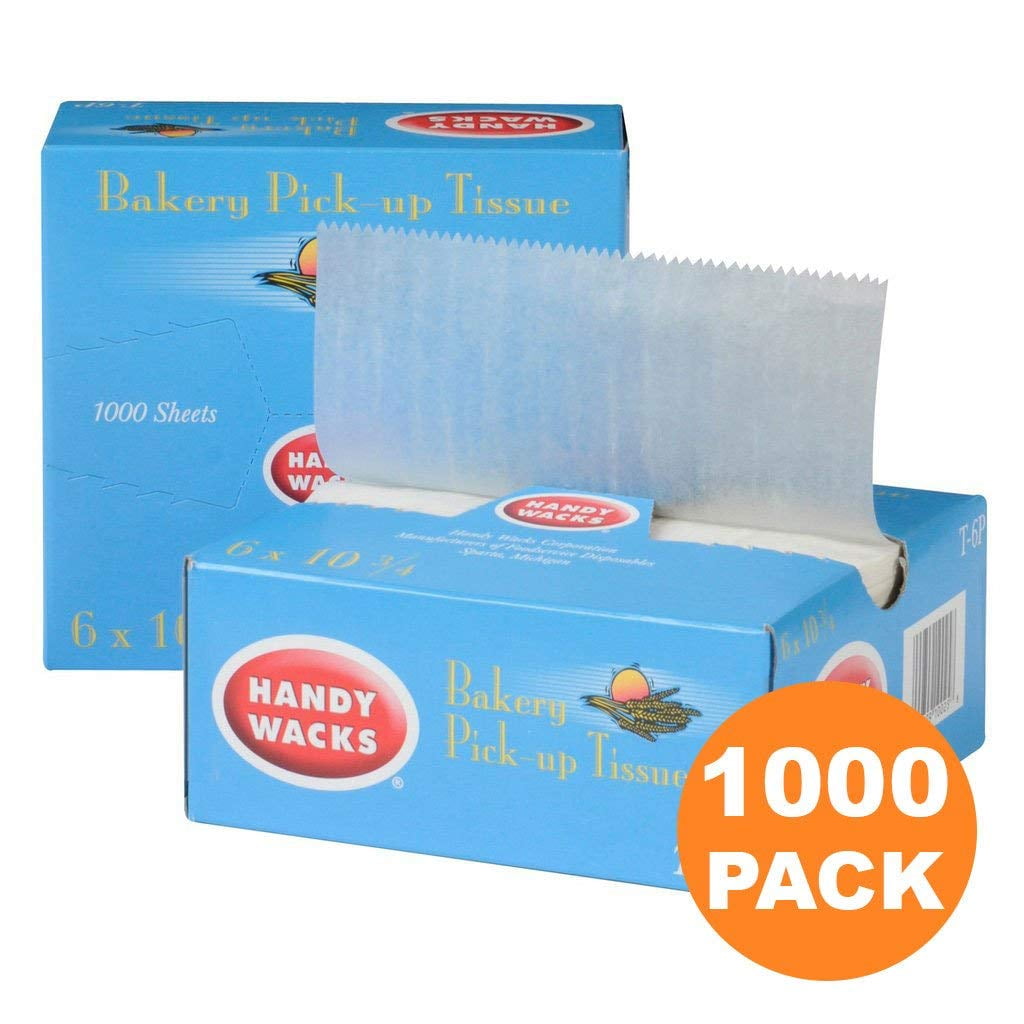 1000 Sheet 6" x 10.75" Dry Waxed Deli Paper Sandwich Food Wrap in Pop-Up Packs 