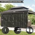thumbnail image 3 of Pakunoda 4 Panel 13' X 6.5' Outdoor Curtains for 12' X 14' Gazebo, Waterproof Outdoor Privacy Curtain Panel set of 4, Gray(Curtain Only), 3 of 8