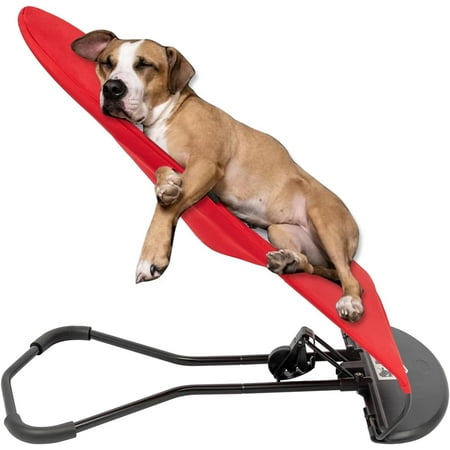 Pet Rocking Chair Portable Dog Rocker Bed Chair 4 Modes Adjustments Pet Rocker Bed Washable Removable Small Dogs Cots Sofa Beds for Pets Under 33lbs/15Kg (Red)