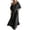 Black, variant on Noric Women's Summer One Shoulder Maxi Dresses Puff Sleeve Casual Loose Flowy Boho Vacation Party Sundress with Pockets