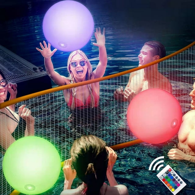 Dvkptbk Gas Emitting Light Bulb, LED Ball Light, Rgb Color Changing, Floating Pool Light, Shower and Play Light, Decorative Light, Water Float Light Inflatable Luminescent Ball Swimming