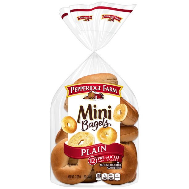 Pepperidge Farm Mini Plain Bagels, 17 oz. Bag, 12pack