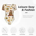 thumbnail image 6 of Easygdp Cute Bee Honey Jar Hive Bear Women'S Waist-Cinching Short-Sleeved Onesie, Olastic Onesiet,Snaps At Bottom,Easy To Put On And Take Off - Medium, 6 of 9
