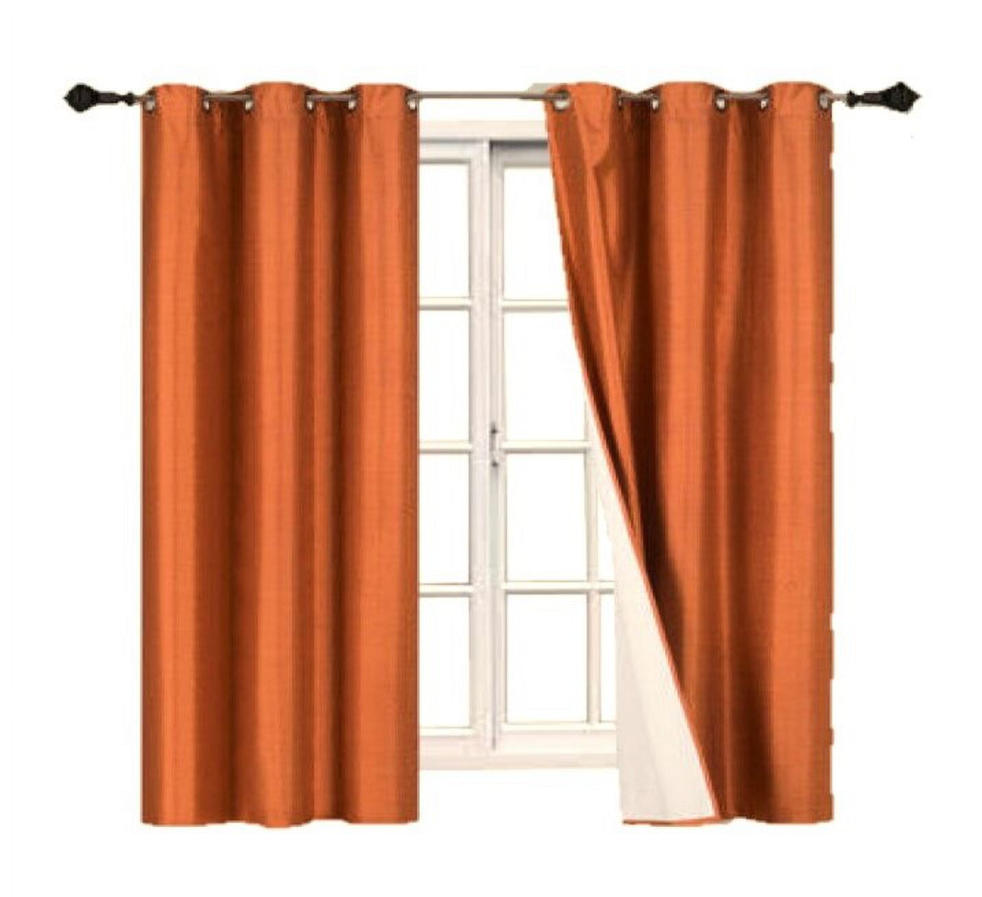 K86 Set of 2 Panels 100% Blackout Window Curtain Drapes Top Grommets 84" Long Brick Color Full Room Darkening