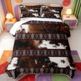 thumbnail image 2 of Erosebridal Western Cowhide Twin Quilt Set,Cow Pattern Twin Coverlet Set,2 Pieces,1 Bedspread and 1 Pillowcase, 2 of 7