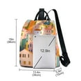 thumbnail image 3 of FORMRS Women's Travel Backpack Purse Anti-theft Hidden Pockets Casual Shoulder Bag, Orange Cityscape Painting, 3 of 7
