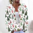 thumbnail image 2 of Christmas Plus Size Sweater for Women 2024 Cute Xmas Printed Cardigans Sweater Open Front Button Down Knit Jacket Coat, 2 of 5
