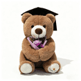 thumbnail image 1 of Oso de Peluche de Graduación con Sombrero y Flores, Lindo Oso Doctor de Peluche Regalo de Graduación, 1 of 5
