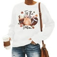 thumbnail image 4 of Peichun Tis the Pumpkin Spice Season Sweatshirt for Women Fall Long Sleeve Crew Neck Pullover Tops Vintage Graphic Drop Shoulder Loose Cozy Thanksgiving Day Shirts 1-White XL, 4 of 5