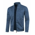 thumbnail image 3 of Men's Lightweight Fleece Full Zip Jacket Stand Collar Soft Warm Windproof Coat with Pockets for Outdoor, 3 of 4