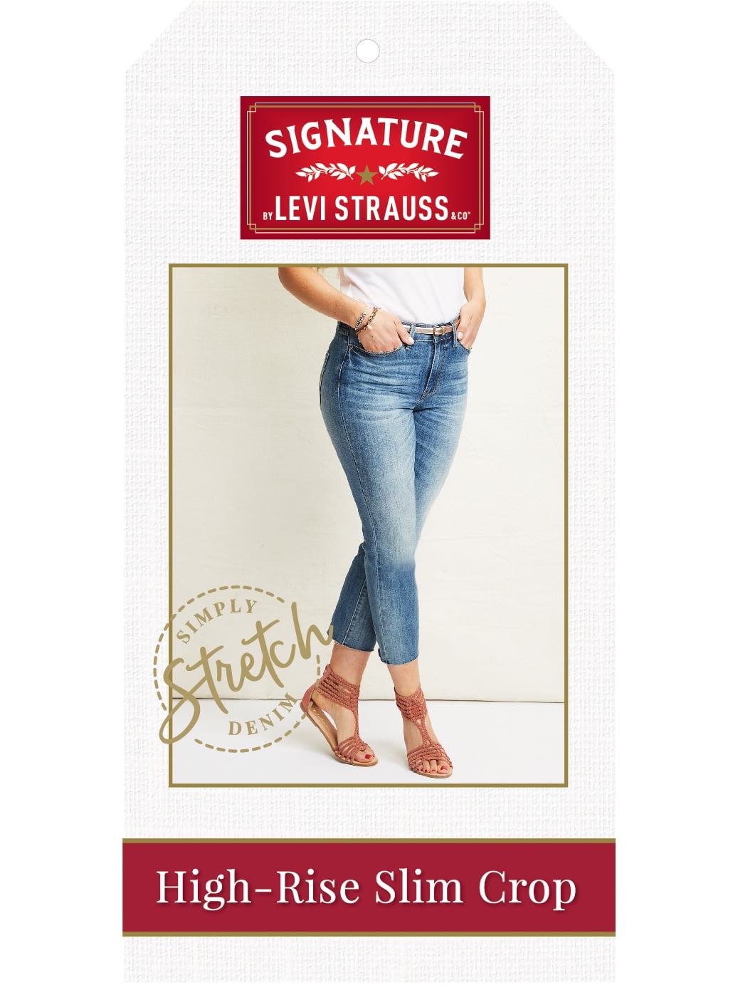 signature levi strauss high rise slim crop