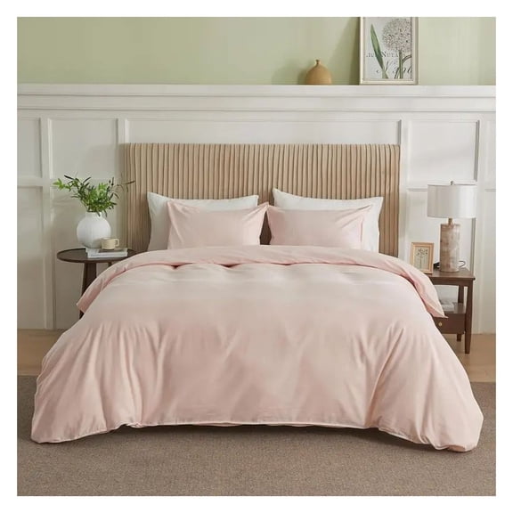 Simply Clean Solid Duvet Cover Twin, 100% Cotton Percale, 300 Thread Count, Breathable & Soft Hotel Quality, All Season Cover, Grey