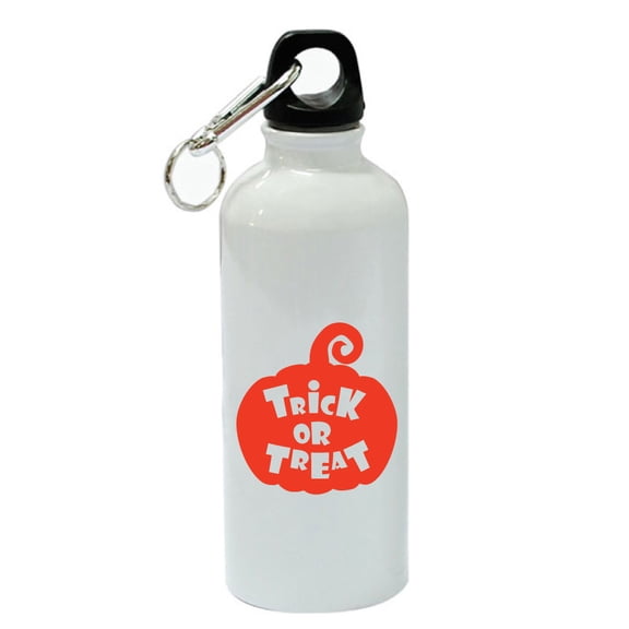 Trick or Treat White Aluminum Sports 20 oz Water Bottle