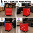 thumbnail image 6 of TacleeKii Rolling Tool Chest with Wheels, 4 Drawer Tool Storage Cabinet with Lock & Hooks, Red, 6 of 8