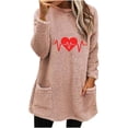 thumbnail image 4 of Neewe Women's Winter Warm Sherpa Lined Fleece Crewneck Sweatshirt Pullover Loungewear Tunic Tops, 4 of 4