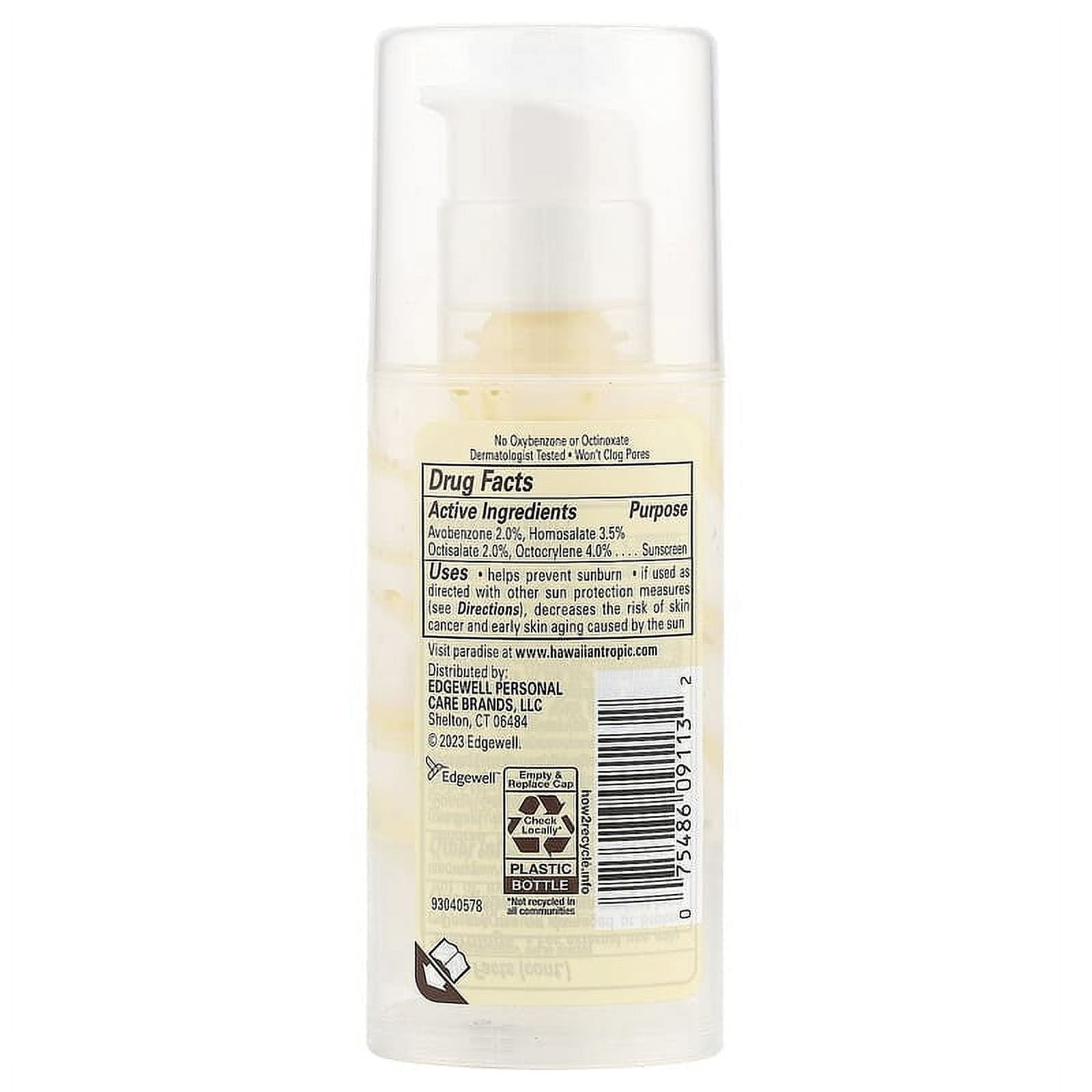 Hawaiian Tropic, Silk Hydration, Weightless Face, Oil-Free Sunscreen Lotion, SPF 30, 1.7 oz Pack of 2