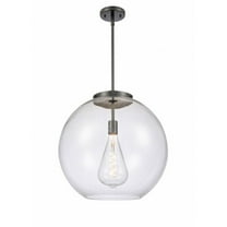 221-1S-BK-G122-18-Innovations Lighting-Athens - 1 Light Pendant In Industrial Style-18.38 Inches Tall and 17.75 Inches Wide-Matte Black Finish-Clear