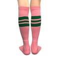 thumbnail image 6 of Couver Pink Breast Cancer Awareness Strpied Athletic Tube Knee High Socks, Brigth Yellow Medium, 6 of 9