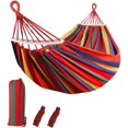 thumbnail image 1 of Sooair Hamaca para Acampar al Aire Libre, Hamaca para Acampar Ultraligera, Hamaca de Jardín con Carga de 300 kg, Hamaca de Viaje con 2 x Correas de Nylon para Viajes en el Jardín (Rojo) Xemadio JH-0012, 1 of 7