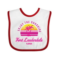 Inktastic Summer Enjoy the Sunshine Fort Lauderdale Florida in Pink Boys or Girls Baby Bib