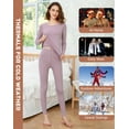 thumbnail image 6 of INNERSY Women's Thermal Base Layer Soft Long Johns Set Mid-Weight Ski Top & Bottoms for Winter(S,Purple Pink), 6 of 7