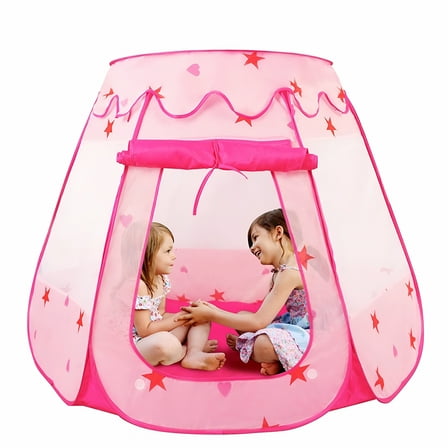 BESTSKY Kids Play Tent Pop Up Tent for Girls Princess Castle Large Playhouse Indoor Outdoor Foldable Popup Dream Castle Tent Gift for 5 6 7 8 Girls