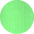 thumbnail image 1 of Ahgly Company Indoor Round Solid Emerald Green Modern Area Rugs, 4' Round, 1 of 4