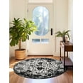 thumbnail image 5 of Unique Loom Portland Collection Area Rug - Central (3' 1" Round Black and White/Black), 5 of 10