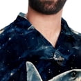 thumbnail image 5 of Starry Shark Men's Hawaiian Print Casual Button Down Short Sleeve Summer Beach Shirt - Unisex, 5 of 6