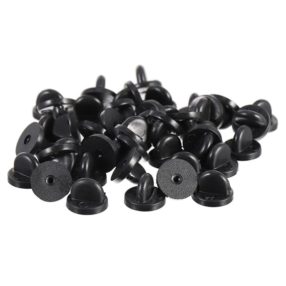 Hemobllo 300 Pcs Black Rubber Pin Backs Locking Clasps for Enamel Pins, Lapel Brooch Backings, Secure Fasteners for Crafts