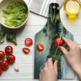 thumbnail image 3 of Country Cutting Board, Winter Landscape of a Western Town at Night in New World Rurals in Retro Style Art, Tempered Glass Cutting and Serving Board, Wine Bottle Shape, Multicolor, by Ambesonne, 3 of 5