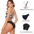 thumbnail image 4 of Attraco Women's Ruffled Bikini V-Neck 2-Piece Swimsuit Strap Swimsuit, 4 of 5