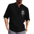 thumbnail image 2 of FNNMNNR Men Autumn Winter Single Breasted Lapel Full Print Beach Long Sleeve Shirt, 2 of 5