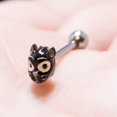thumbnail image 4 of Custom Made Cat Design, Tongue 14ga Piercing Barbell, 4 of 6