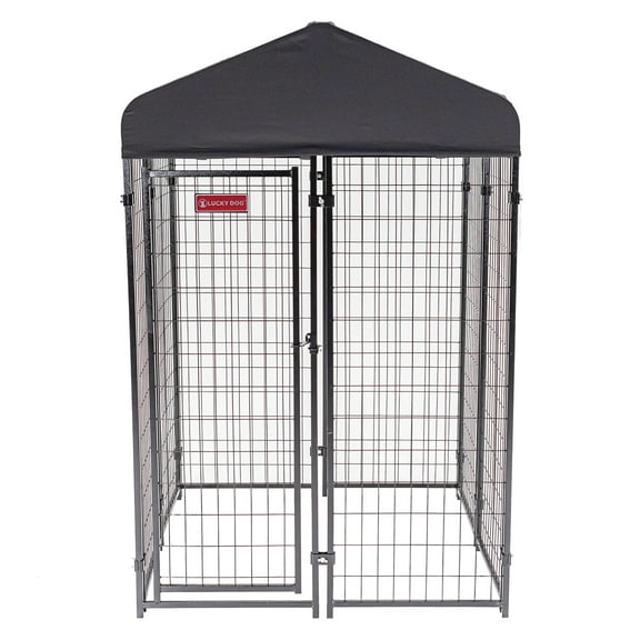 Lucky Dog STAY Series 4 x 4 x 6 Foot Roofed Steel Frame Studio Dog Kennel