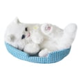 thumbnail image 2 of Simulación de gato de compañía, adorable mini gatito en una almohadilla para mascotas, escritorio de regalo con maullidos Gato blanco, 2 of 9
