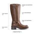 thumbnail image 5 of DREAM PAIRS Women's Knee High Boots Side Zipper Motorcycle Boots Square Toe Chunky Low Heel Fashion Buckles Biker Riding Boots, 5 of 6