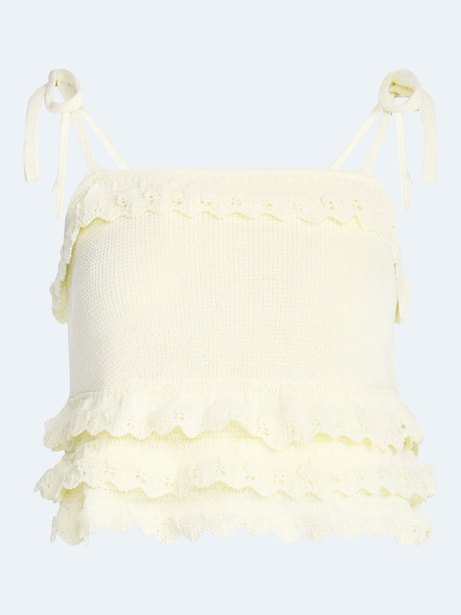 Scoop Women's Tie Ruffle Sweater Tank, Sizes XS-XXL
