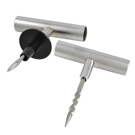 Car Auto Tubeless Tire Repair Kits Rasper Needle Tool Silver Tone 2 Pcs