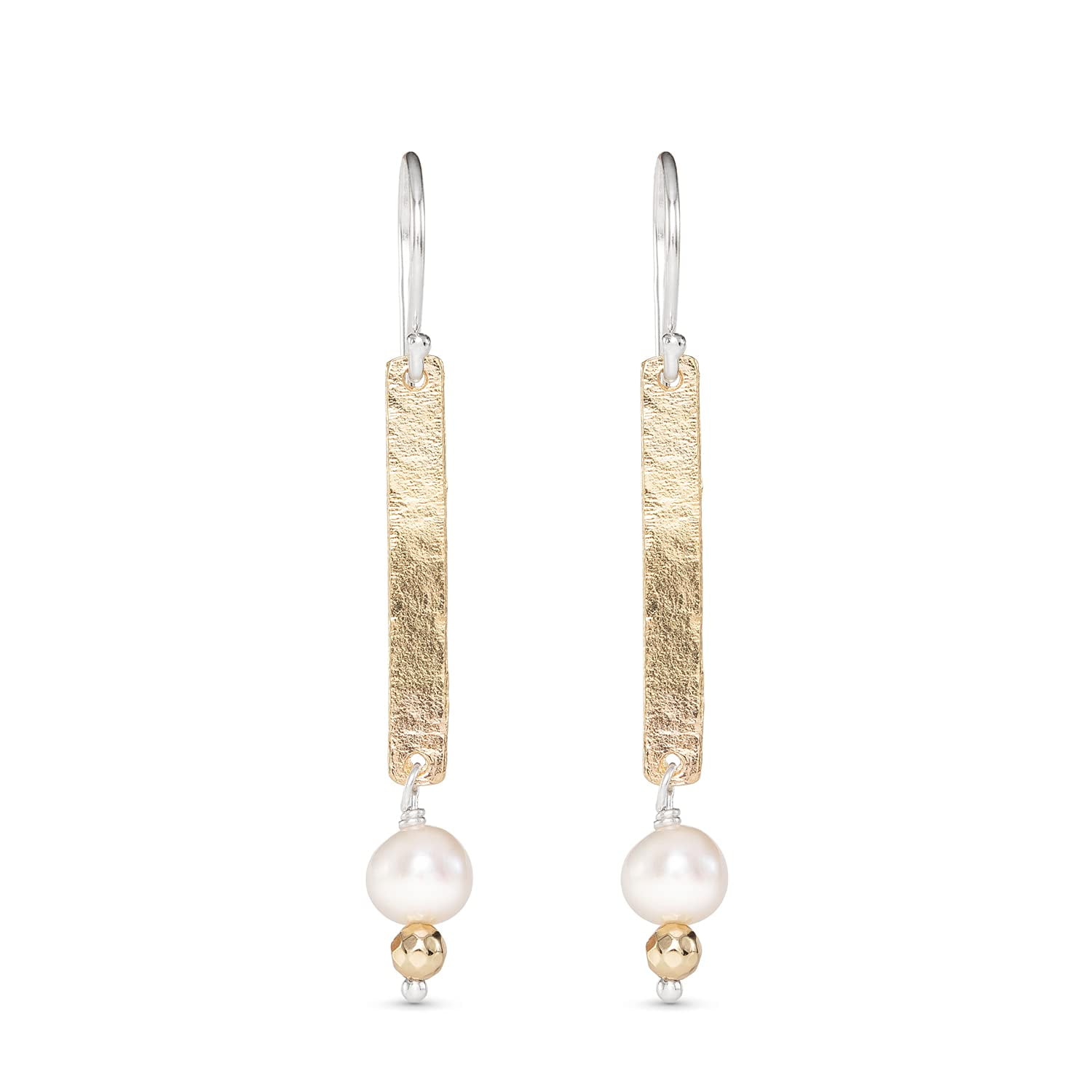 Teardrop White Sea Shell Pearl Gold Plated Fuchsia Cz Drop Stud Earrings 