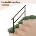 thumbnail image 3 of Gymax Metal Handrail 0-4 Steps w/Flexible Angle Adjustment Installation Kit for Deck, 3 of 10