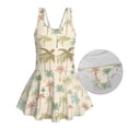 thumbnail image 5 of Xixirimido Beige Palm Trees Print Girls One Piece Swimsuits with Skirt Sleeveless Swim Dress Modest Skirted Swimwear with Built-in Shorts UPF 50+ Bathing Suit, 10-11 Years, 5 of 7