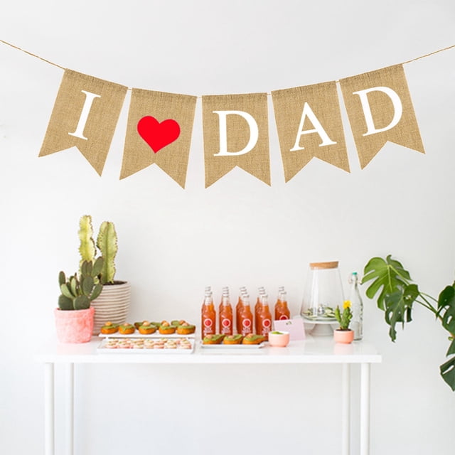 Phenofice Bunting Garland De Lino Khaki Para Del Padre Con Y Letras I Dad