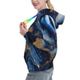 thumbnail image 2 of Honeii Navy Blue Marble Pattern Womens Oversized Hoodies Long Sleeve Sweatshirts Pullover Fall Outfits with Pocket-X-Large, 2 of 7