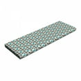 thumbnail image 1 of Floral Bench Pad, Diagonal Blue Diamond Shapes with Abstract Pale Color Daisy Motifs, HR Foam Cushion with Decorative Fabric Cover, 45" x 15" x 2", Umber Beige and Sky Blue, by Ambesonne, 1 of 3