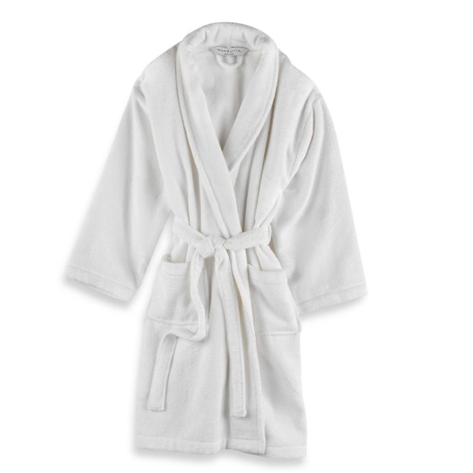 WAMSUTTA Wamsutta Unisex Terry Bathrobe White 100 Cotton One Size