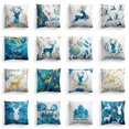 thumbnail image 4 of Watercolor Christmas Throw Pillow Cover Cushion Case for Sofa Couch 18" x 18" Inch ，4PCS,Pattern 8, 4 of 4