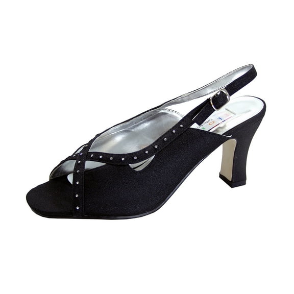 FLORAL Rylee Women's Wide Width Criss-Cross Heeled Sandals BLACK 5